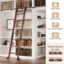 12FT Rolling Library Ladder Hardware Kit,350lb Capacity,Telescopic Hook & Bottom Wheel with Brake,Aluminum Sliding Track for Bookcase Attic Loft(No Ladder)