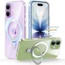 TORRAS Ostand for iPhone 17 Case Clear, Fit for MagSafe, 4X Military Drop Protection, Camera Control, Slim Magnetic Phone Case for iPhone 17 with Stand, Soft Edge, Anti Yellowing Cover 6.3", Clear