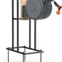 Retractable Hose Reel Stand, No Wall Damaged - Hose Holder, Freestanding Garden Hose Holder for Outside, Fit for Most Garden Hose Reel with Mounting Brackets