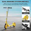 Scooters for Kids 8-12, Teens & Adults - Lightweight, Foldable, 8-Inch Big Wheels, Hand Brake & Bell, 4 Adjustable Height Levels, 240 lbs Max Load, Perfect for School, Campus and Park Rides