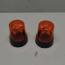 QCDENG 2pcs 360 Rotating Red Beacon, Strobe Police Light for Disco Bar Party