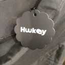 Huukeay Women's Cotton Linen Maternity Capris Pants, Lounge Pregnancy Cropped Pants Wide Leg Over The Belly Pockets Trouser(Dark Gray, Medium)