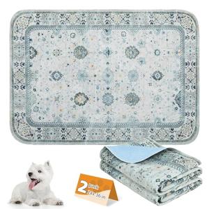 KOOLTAIL Washable Pee Pads for Dogs,2 Pack Super Absorbent Reusable Puppy Training Pads Waterproof, Nonslip and Leak-Proof Dog Pee Pads, Large Pet Mats Whelping Pads for Floor, Crate, Couch 24 * 36"