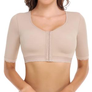 JOYSHAPER Upper Arm Shapers for Women Compression Sleeves Shapewear Crop Top Slimming Arm Slimmer Vest (Large, Beige-5)