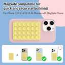 Magnetic Suction Phone Mount for MagSafe Case,Silicone Sticky Phone Grip Holder for iPhone,Removable Hands-Free Selfie/Video for TikTok & Instagram Influencer/Creator (Yellow)