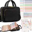 Bible Cover Case for Women, Large Bible Bag w/Shoulder Strap, Bible Study Supplies Journaling Kit Book Carrying Case with Pastel Highlighters 75 Tabs, Valentines Day Christian Gifts for Women Her Mom