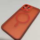 Liquid Silicone Upgrade [Camera Protection] [Soft Anti-Scratch Microfiber Lining] Shockproof Phone Case for iPhone 13 Pro Max 6.7 inch - Bright Orange, Magsafe