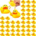Lenwen 48 Pieces Middle Finger Rubber Duck Funny Yellow Rubber Duck Cute Small Bath Toy for Bathroom Car Dashboard Interior Decorations()