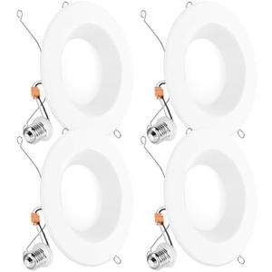 Sunco Retrofit LED Recessed Lighting 6 Inch, Downlight Can Lights for Ceiling, Baffle Trim, 965 LM, 13W (120W Equivalent), 5000K Daylight, Dimmable, Damp Rated UL, Pack of 3