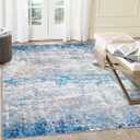 ROYHOME 10x13 Modern Abstract Faux Wool Accent Rug Low Pile Ultra Soft Machine Washable Stain Resistant Non Slip Non Shedding Throw Rug for Living Room Bedroom Home Decor, Blue/Grey