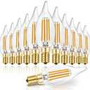 Hizashi 90+ CRI LED Candelabra Bulb 40W Equivalent E12 LED Bulb Dimmable 2700K Soft Warm White, Chandelier Light Bulbs, 4W 450LM Flame Tip CA10 Candle Light Bulbs, UL Listed - 11 Pack