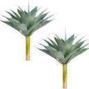 Velener Artificial Outdoor Blue Agave Plant - Small Size UV Resistant Fake Agave Plants for Indoor and Outdoor Decor(18 Inch)-2 Pack