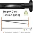 AmazerBath Spring Tension Shower Curtain Rod, 31-75 Inches Heavy Duty Tension Rod Rust Proof Bathroom Curtain Rod, Adjustable No Drill Easy Segmented Installation, Black