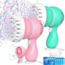 Sloosh 2 PCS Tape-C Charging Bubble Gun Toy for Ages 3-8 Boys Girls with Removable Fan, Bubble Solution, Bubble Machine Gun for Kids, Adults, Summer Toys, Party Favors, Easter, Birthday Gift, Outdoor