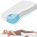 Knee Pillow for Side Sleepers, 100% Memory Foam Filling Leg Pillow for Side Sleeping, 4" Height Leg Pillow for Relieving Leg, Back, and Knee Pain Breathable & Pressure-Relieving Support - 18"x30"x4" (White)