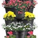 VIVOSUN 5 Tier Vertical Gardening Stackable Planter for Strawberries, Flowers, Herbs, Vegetables, Black (1 Pack)