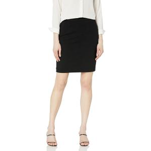 Calvin Klein Women's Classic Fit Straight Lux Suit Skirt (Regular and Plus Size) (6, Black)