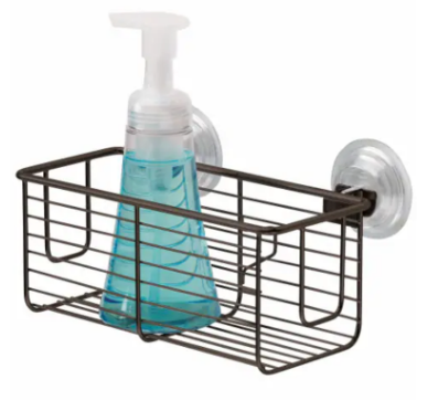 InterDesign Classico Suction Bath Basket - Black