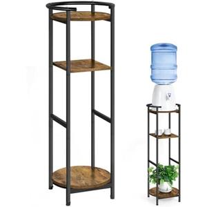 5 Gallon Water Dispenser Jug Stand 3-Tier Drink Beverage Dispenser Holder with Storage Shelf, 36.5'' Tall Water Stand for 1-5 Gallon Water Bottles/Crocks, Water Jug, Plants, Rustic Brown & Black