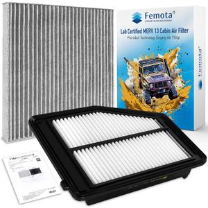 Cabin & Engine Air Filter Kit, CF10134 & CA11113, Lab Certified MERV 13, Pre-oiled, 2pcs, Specific for Honda Civic (2012-2015, 1.8L L4 Only), Acura ILX (2013-2015, 2.0L L4 Only)