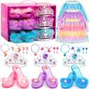 VGOFUN Princess Dress Up Shoes Set, Princess Dress Up Toys Toddler Jewelry Boutique Kit Girls Dress Up Clothes with Princess Shoes Role Play Birthday Party Toys Gifts for Little Girls 3,4,5,6 Years