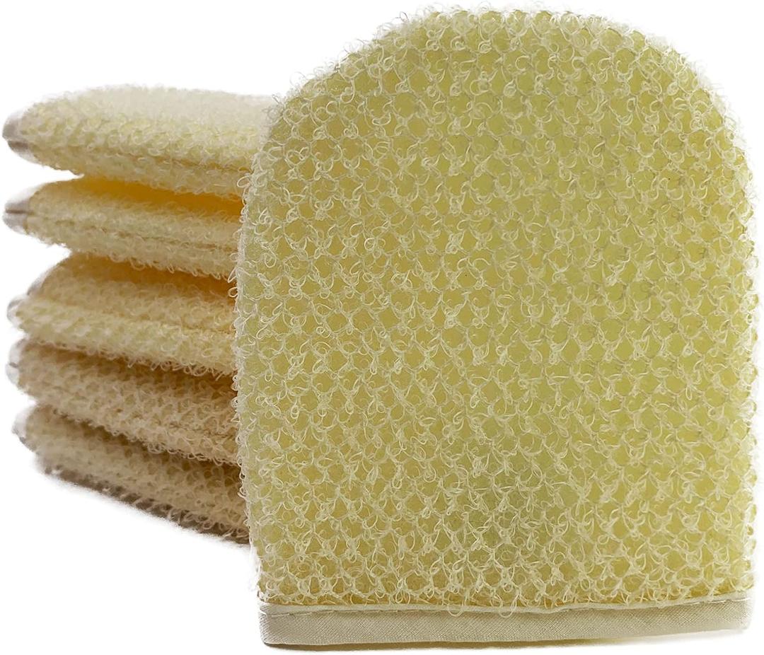 PPHAO Facial Cleansing Sponge - Exfoliating Facial Cleansing Cloths Gloves Mitts - Softweave Exfoliating Washcloths - 6 Pack