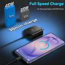 45W Super Fast Charger USB C Android Phone Type C Charger Fast Charging Block with 6.6FT Cord for Samsung Galaxy S26/S26 Ultra/S26+/S25 Ultra/S25/S24 Ultra/S24/S23 Ultra/S22/S21/S20/Note 10, Black