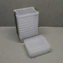 Citylife 1.3 QT 10 Pack Small Storage Bins Plastic Storage Container Stackable Box with Lids for Organizing, Clear White