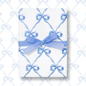 6 x JarThenaAMCS 6 Sheet Blue Bow Wrapping Paper -Not Roll- Bow Knot Gift Wrap Paper Folded Flat for DIY Crafts Party Supplies, 27.6 x 39.4 Inch