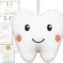 20 Moments of Tooth Squishie Tooth Fairy Pillow with Pocket and Poem to Invite Tooth Fairy - Tooth Fairy Tooth Holder Plushie, Coy