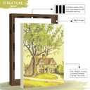 Abtgt 18x24 Brown Canvas Floating Frame with 0.9" Deep, 12 Velcro Strips, 4 Sawtooth Hooks, Vertical/Horizontal Wall Art for Canvas Paintings, Prints, Oil Paintings, Diamond Decor, 1 Pack