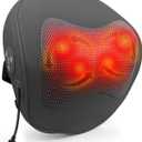 Shiatsu Neck and Back Massager with Heat  4D Deep Tissue Kneading, Red Light Therapy, Pain Relief and Relaxation for Home or Office Use, Gift for Men & Women-Dark Gray