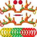 Max Fun Inflatable Reindeer Antler Ring Toss Christmas Games Indoor Outdoor Party Games Hat for Xmas Gifts Holiday Party Supplies Favors Games for Family