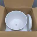 Ekirlin 7 Inch Plant Pots,Ceramic Flower Planters Indoor,Modern Succulents Containers with Drain Hole Saucer,Decorate Home,Office & Outdoor (White)