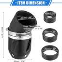 Motorcycle Air Filter, 26/35/42/48mm ID 90x60mm Universal for Motorcycle ATV Durable Aluminum Alloy Black