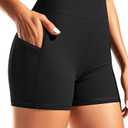 Women 3" High Waisted Swim Board Shorts Quick Dry Boy Shorts Swim Bathing Suit Bottoms Swimwear with Slant Pockets M