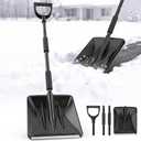 Snow Shovel, Snow Shovel for Driveway with Assist D-Handle and 11-Inch Blade, 42-Inch Adjustable Portable Survival Shovel for Driveway, Cars, Snowmobiles, Camping and Emergency