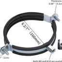 2 PCS Split Ring Pipe Hanger Heavy Duty Adjustable Pipe Bracket Clamp Wall Ceiling Mount Pipe Support ID 6 2/7 Inch(160mm)