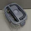 Vabaso Electric Lunch Box for Adults, 80W Heated Lunch Box with Dual 1.5L Stainless Steel Containers, Portable Food Warmer for Men Work Car Truck, 12V/24V/110V/220V - Eternal Gray