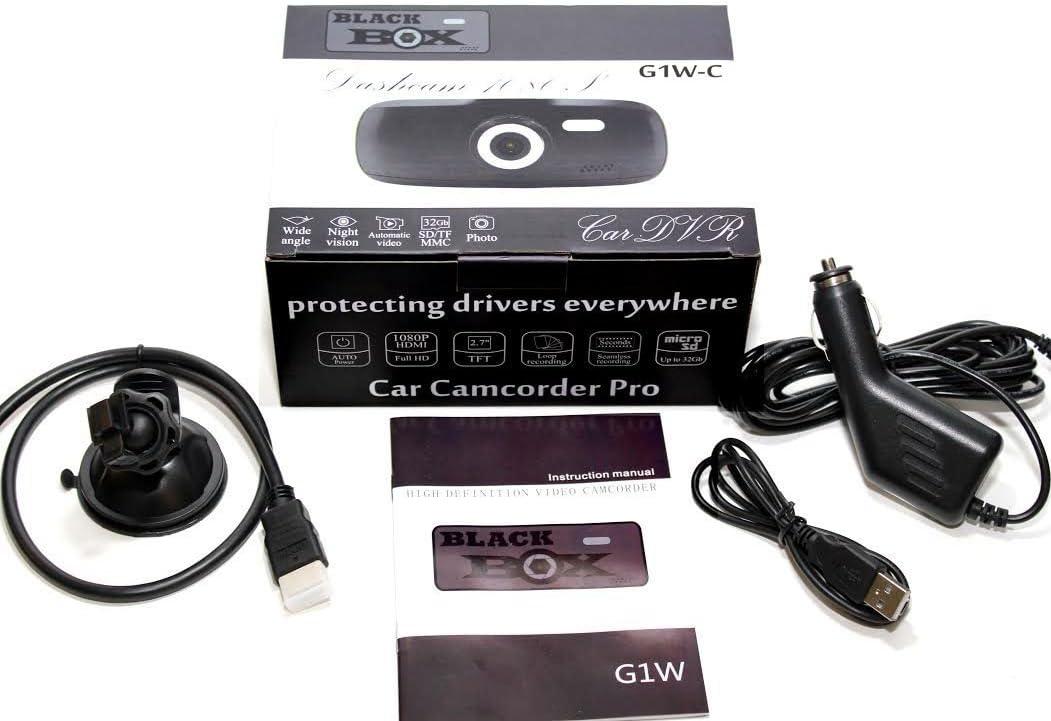 G1W-C Capacitor Model Dash Cam – Heat Resistant – Full HD 1080P H.264 2.7" LCD Car DVR Video Recorder – WDR 140° Wide Angle 4X Zoom Motion Detection Night Vision G-Sensor