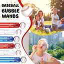 Hollowfly 48 Pcs Mini Baseball Bubble Wands Party Favors Birthday Bubble Wand Bulk Baseball Themed Decorations for Outdoor Summer Classroom Party Supplies Kids Goodie Bags Filler