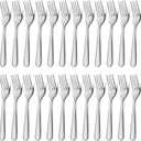 Unokit Stainless Steel Dinner Forks Silverware - 24 Pieces (7.1 Inch) Silver Dinner Forks Set of 24, Forks Set, Flatware Forks for Home, Kitchen or Restaurant, Mirror Polished, Dishwasher Safe