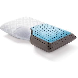MALOUF Z Shoulder CARBONCOOL LT OMNIPHASE Memory Foam PillowContinual Temperature Regulationfor Side Sleepers, Gray, Queen/Shoulder Cutout