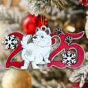 2 x Husky 2025 Christmas Ornament  Wooden Dog Lover Holiday Tree Hanging Decoration  Cute Husky Puppy Ornament, Pet Keepsake Gift for Christmas 2025