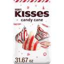 HERSHEY'S KISSES Candy Cane Flavored, Christmas Candy Bulk Bag, 31.67 oz, BBD 10/2026