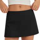 Micoson Mini Skirt with Shorts Micro Skorts for Woman Cute Cotton Linen Y2k Short Skirts Trendy Club Outfits Streetwear, S