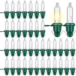 Mudder 240 Pieces Replacement Christmas Tree Light Bulbs 2.5v 0.425w LED Christmas Incandescent String Light Replacement Bulbs for Prelit Xmas Tree Indoor Outdoor Decor (Clear)