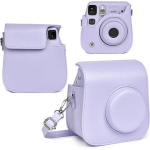 Rieibi PU Leather Protective Case for Fujifilm Instax mini SE/7+ Camera -Adjustable Shoulder Strap for Instax mini SE/7+ Case