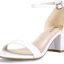 IDIFU Women's Cookie-LO Low Block Heels Chunky Sandals Ankle Strap Wedding Dress Pump Shoes, Size 5.5