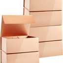 Stockroom Plus Bridesmaid Gift Boxes - Set of 6, 9.5 x 7 x 4 in, Rose Gold - Hidden Magnetic Closure & Lids for Bridesmaid Gifts, Wedding Favors & Jewelry Storage